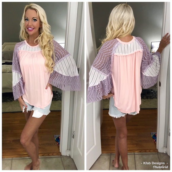 🌸LAST 1! Multi Print Sheer Wise Sleeve Top! - Picture 4 of 8